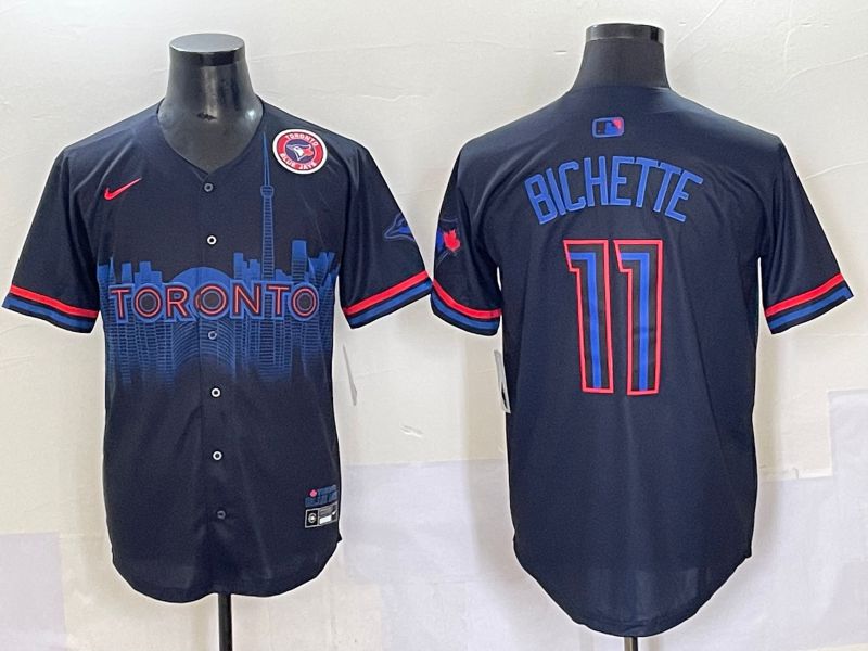 Men 2025 Toronto Blue Jays #11 Bichette Black Joint Name Nike MLB Jersey style 6->toronto blue jays->MLB Jersey